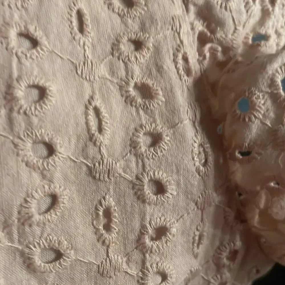Impressions Pale Pink Eyelet Babydoll Dress with Shorts